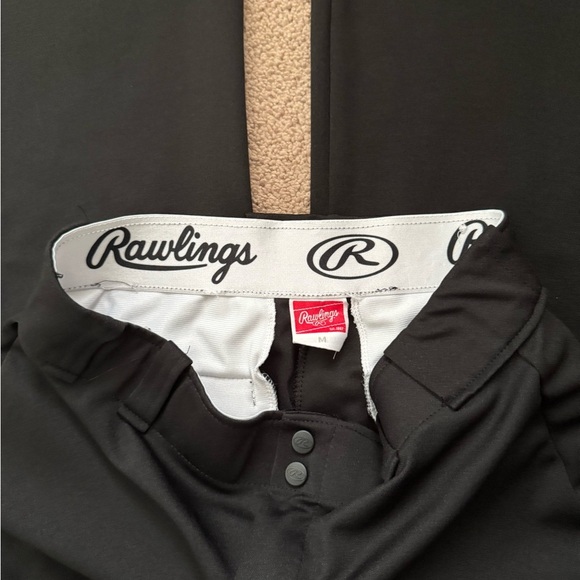 Rawlings Men's Flare Semi Relaxed Fit Baseball Pant Size Medium Black Sporty - Picture 6 of 8